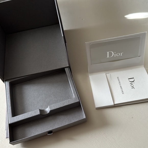 Christian Dior Vintage watch black leather band Crystal dial w/boxes used twice! - Picture 4 of 17